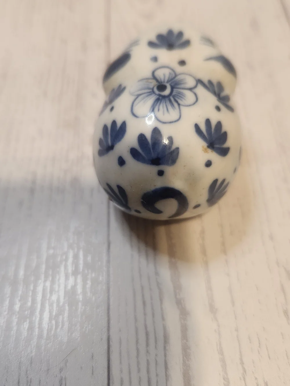 Vintage Delft Blue and White Pig Pepper Shaker